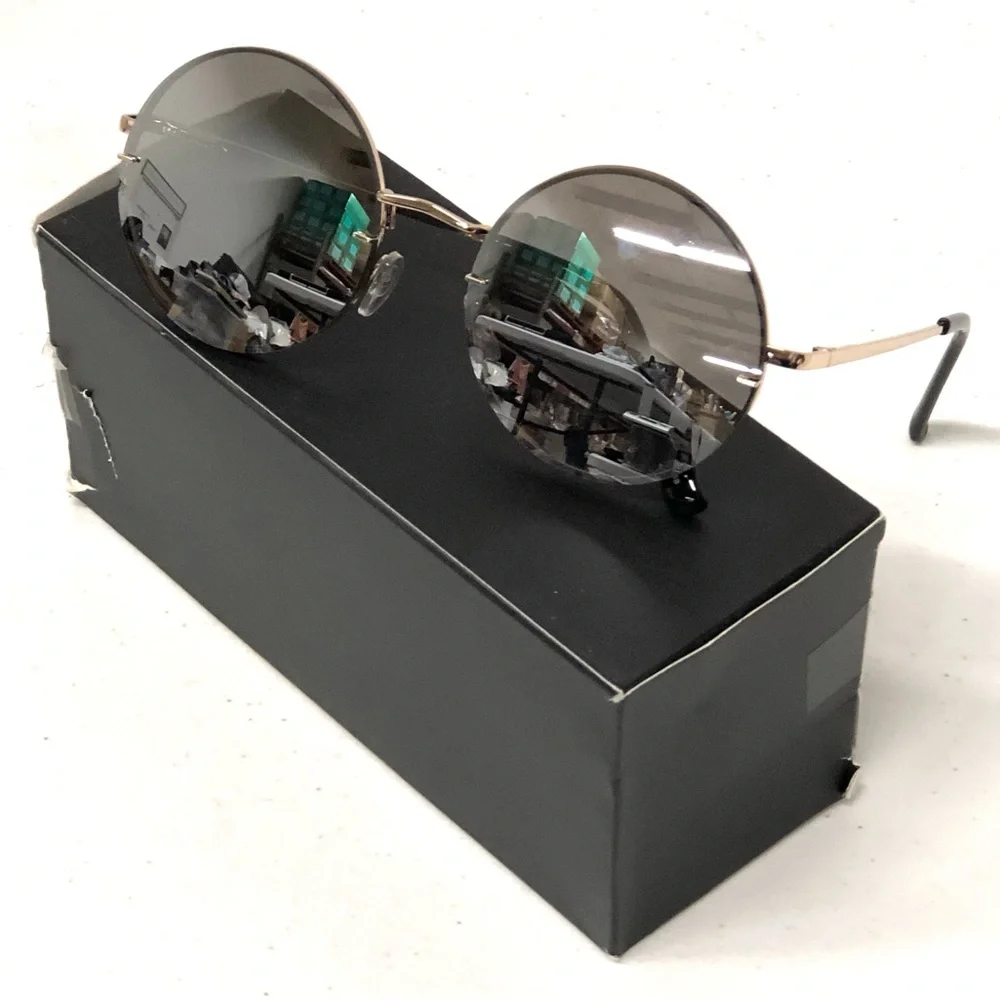 Round Metal Frame Sunglasses -rich golden frame by Palm Harbor Optics